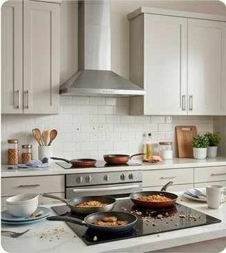 Kitchen before cleaning